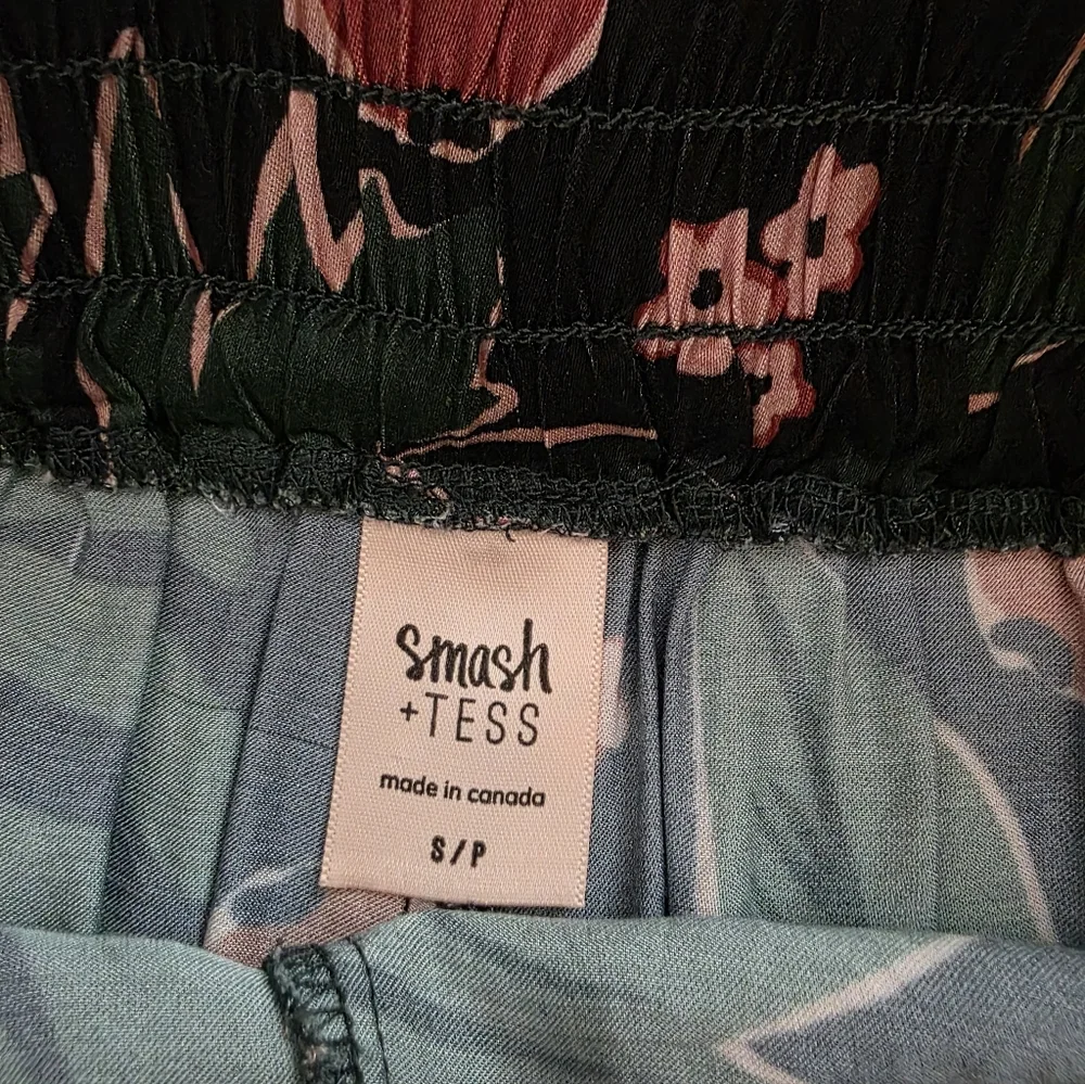 Smash + Tess - Birds Papaya - Silk Papaya Print Pants - Size Small - Picture 6 of 7